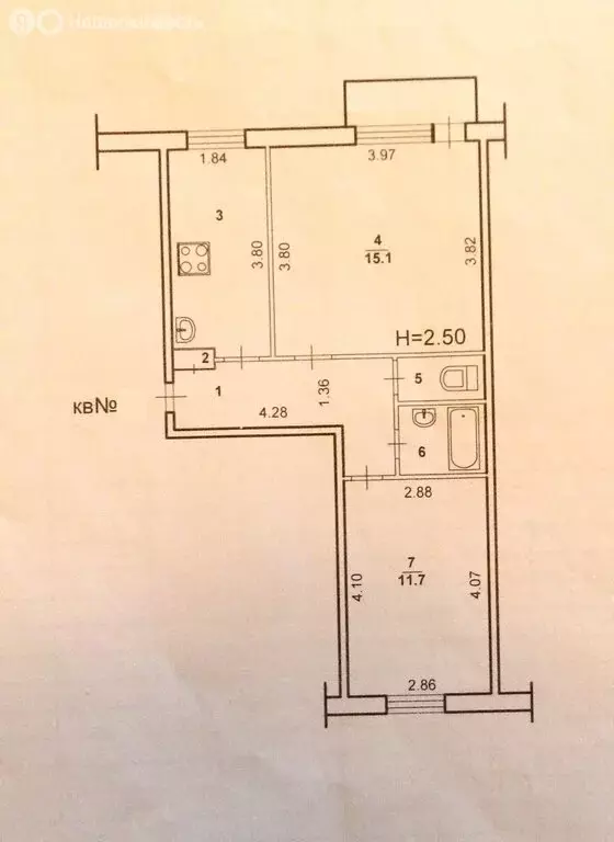 2-комнатная квартира: Волжский, Пионерская улица, 18 (45.3 м) - Фото 1