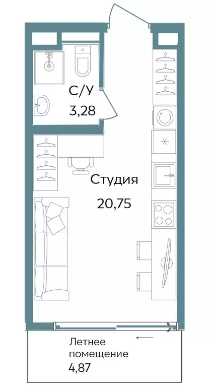 Квартира-студия: Республика Крым, Саки, курортный кластер Темпо (28.9 ... - Фото 0