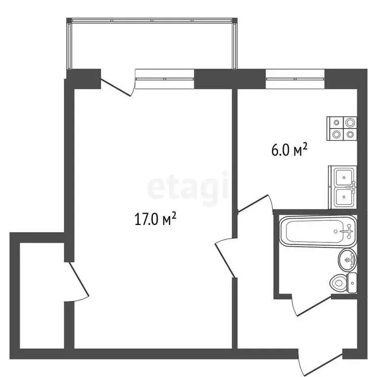 1-комнатная квартира: Вологда, Козлёнская улица, 95 (30.6 м) - Фото 1