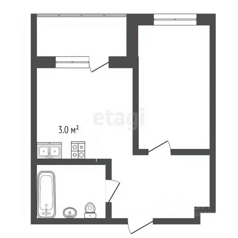 Студия Крым, Ялта ул. Дражинского, 48 (45.3 м) - Фото 2