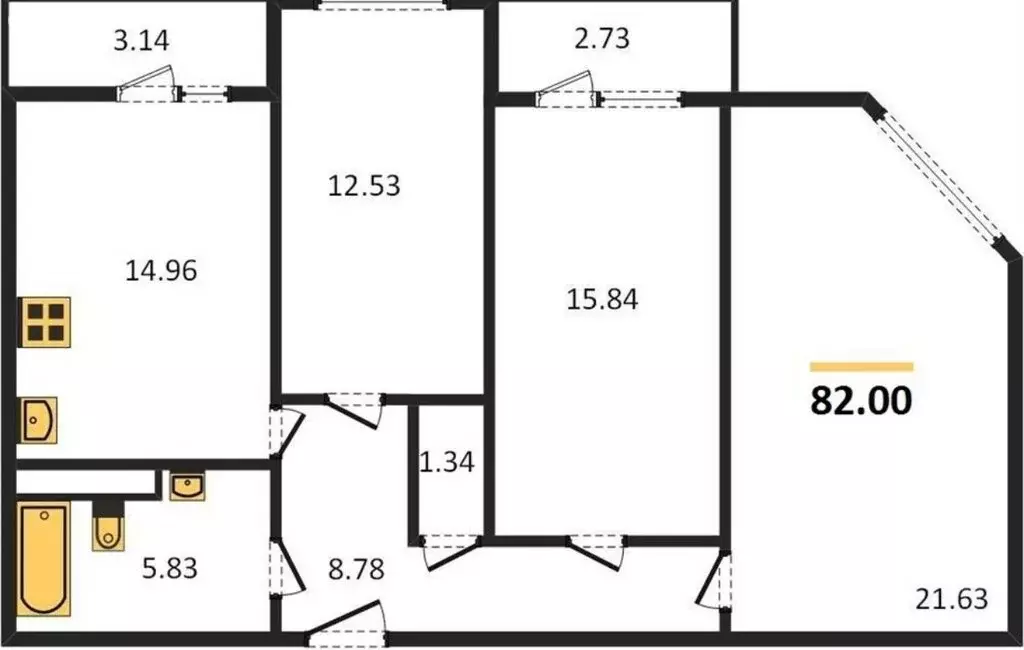 3-комнатная квартира: Самара, улица Советской Армии, 91 (80 м) - Фото 1