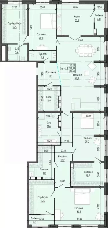 4-к кв. Ставропольский край, Ставрополь № 23 мкр,  (270.53 м) - Фото 1