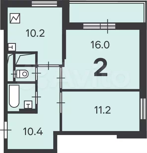 Аукцион: 2-к. квартира, 51,8 м, 16/18 эт. - Фото 0
