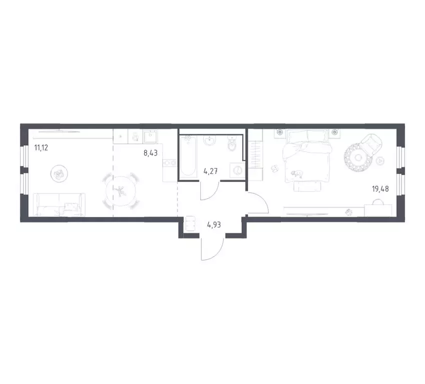 1-комнатная квартира: посёлок городского типа Мисайлово, микрорайон ... - Фото 1