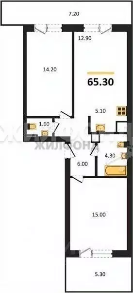 3-к кв. Новосибирская область, Новосибирск ул. Коминтерна, 1 (65.4 м) - Фото 0