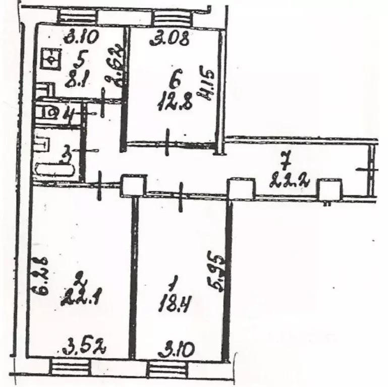 Квартира, 3 комнаты, 98.2 м - Фото 1