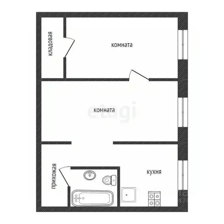 2-к кв. Ленинградская область, Волхов Новая ул., 2 (44.5 м) - Фото 1