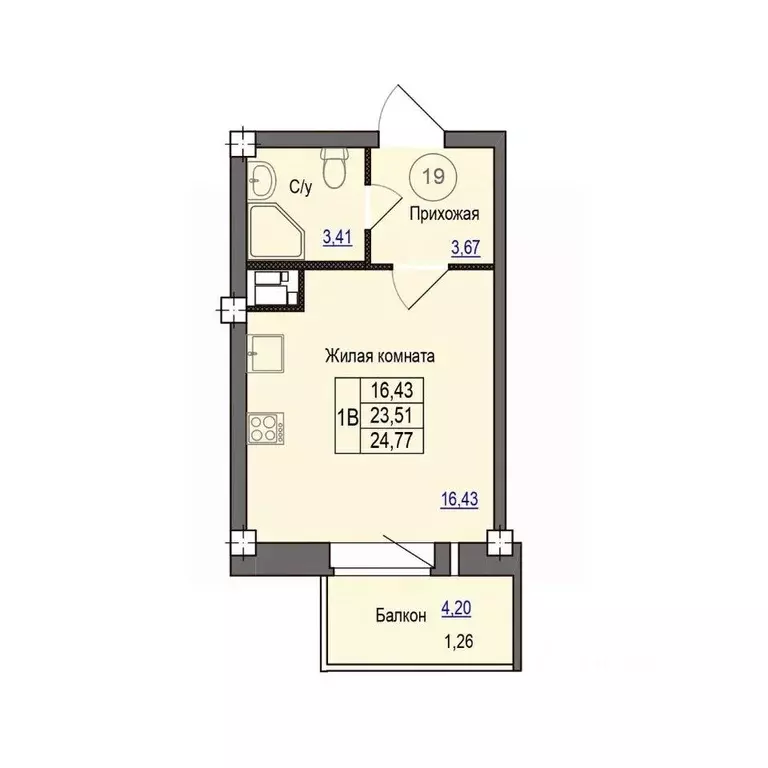 1-к кв. Псковская область, Псковский район, Завеличенская волость, д. ... - Фото 1