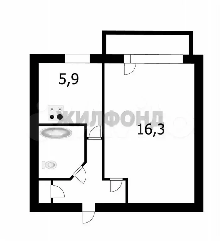 1-к. квартира, 29 м, 3/5 эт. - Фото 0