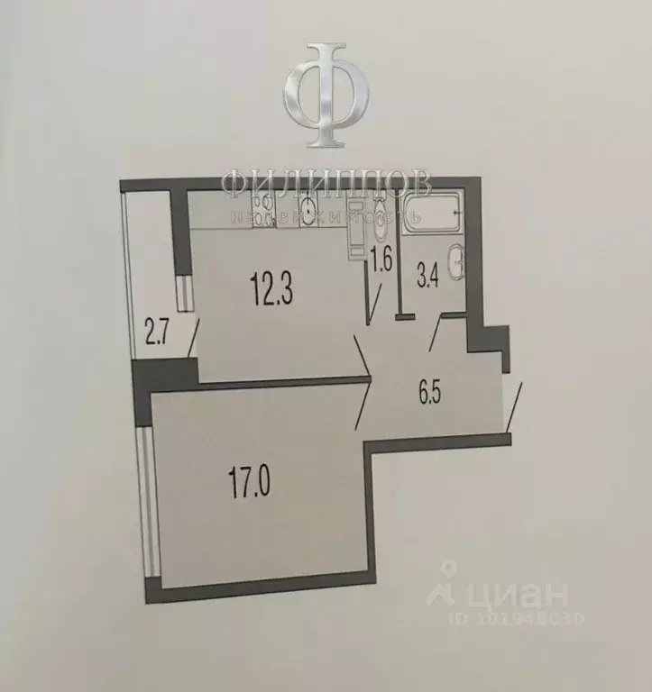 1-к кв. Санкт-Петербург Комендантский просп., 60к1 (43.5 м) - Фото 2