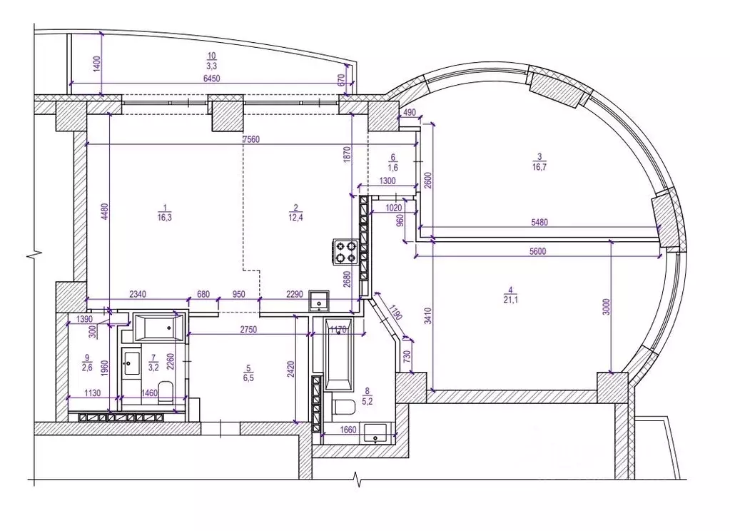 3-к кв. Свердловская область, Екатеринбург ул. Машинная, 1Б/5 (84.2 м) - Фото 1
