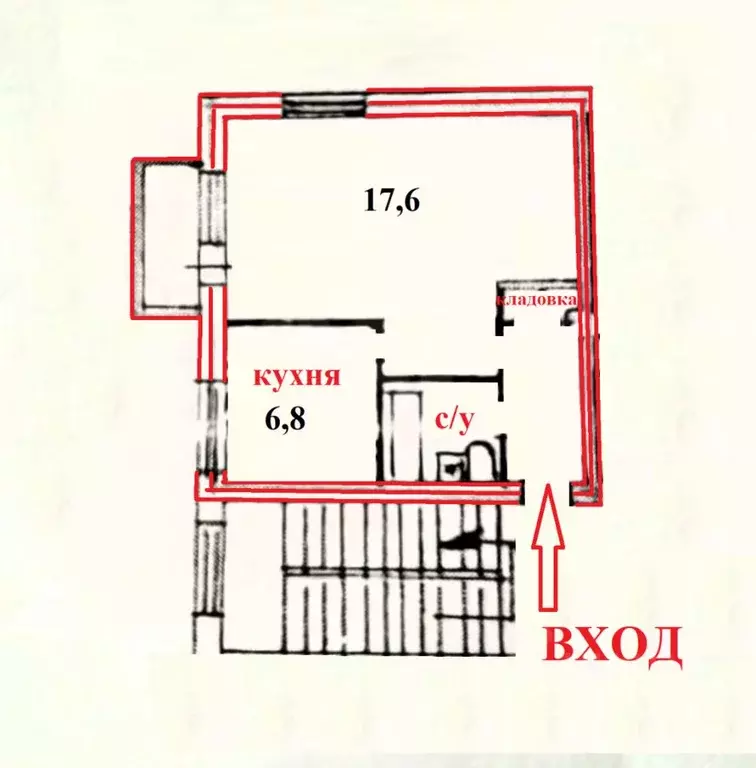 1-к кв. Санкт-Петербург Малая Охта тер., ул. Казанская, 10 (31.0 м) - Фото 1