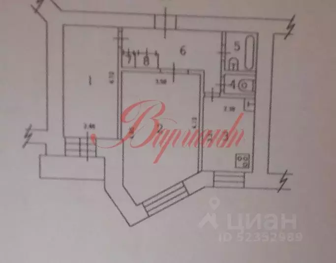 2-к кв. Архангельская область, Северодвинск ул. Лебедева, 1А (50.0 м) - Фото 1