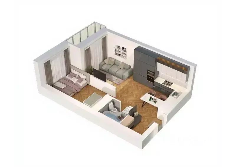 1-к кв. Хабаровский край, Хабаровск ул. Блюхера (42.49 м) - Фото 2