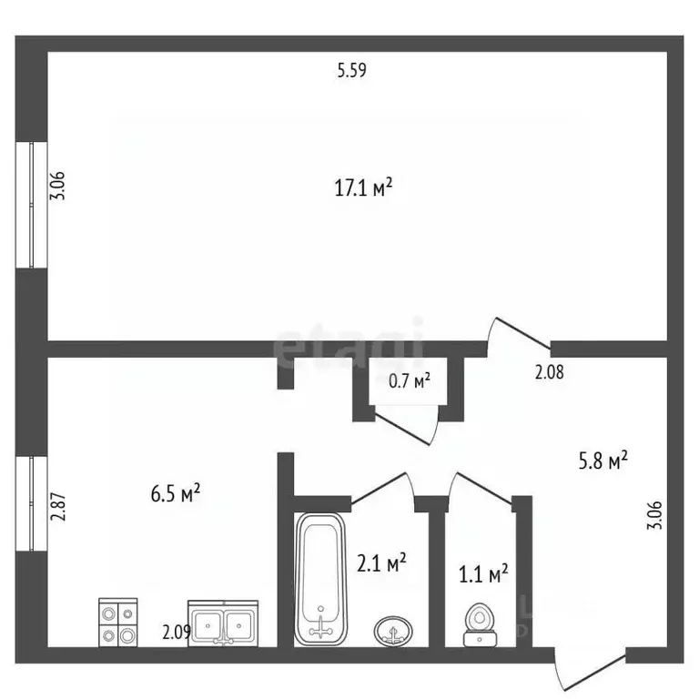 1-к кв. Мордовия, Саранск Гожувская ул., 33 (33.3 м) - Фото 2