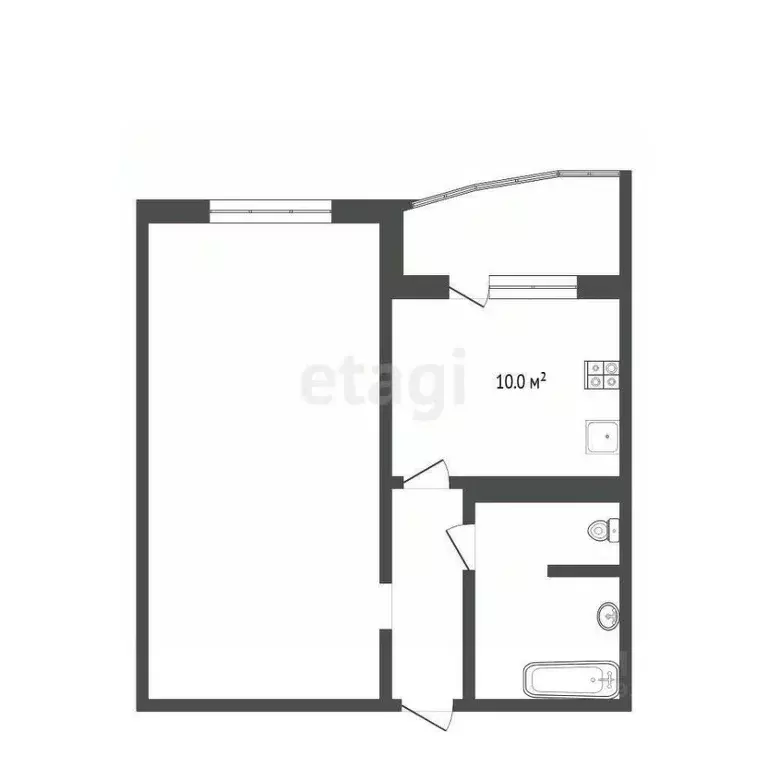 1-к кв. Тюменская область, Тюмень ул. Дмитрия Менделеева, 12к1 (43.5 ... - Фото 1