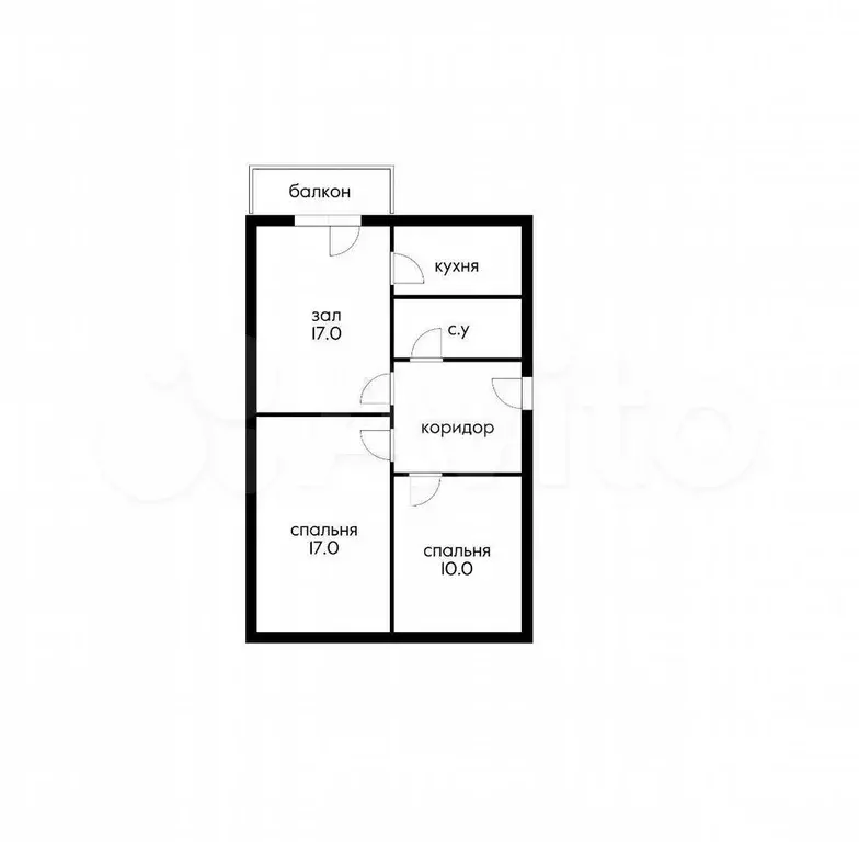 3-к. квартира, 62 м, 4/5 эт. - Фото 0