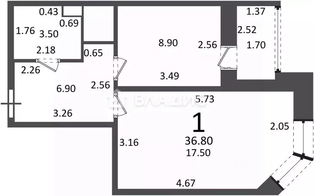 1-к кв. Москва, Москва, Троицк ул. Текстильщиков, 3к2 (36.8 м) - Фото 2