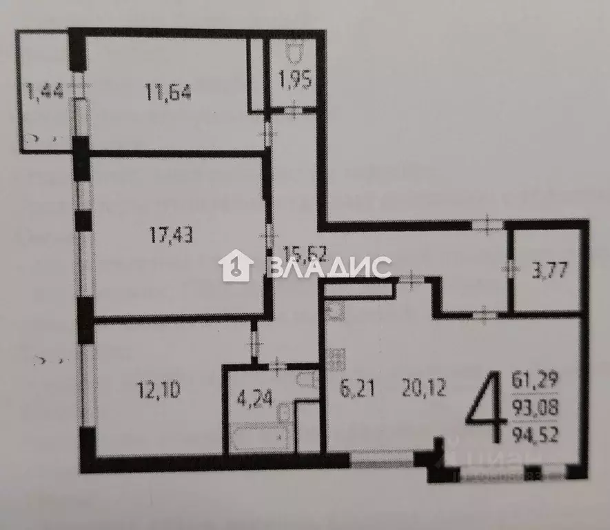 4-к кв. Москва Десеновское поселение, ул. 3-я Нововатутинская, 2 (93.0 ... - Фото 2
