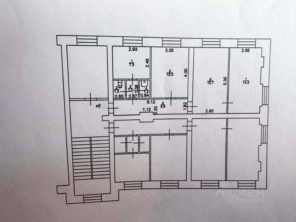 3-к кв. Татарстан, Зеленодольск Комсомольская ул., 24 (62.0 м) - Фото 2