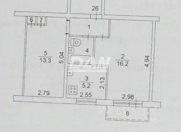 2-к кв. Челябинская область, Челябинск ул. Гагарина, 27 (42.1 м) - Фото 2