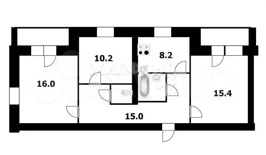 3-к. квартира, 72 м, 1/5 эт. - Фото 0