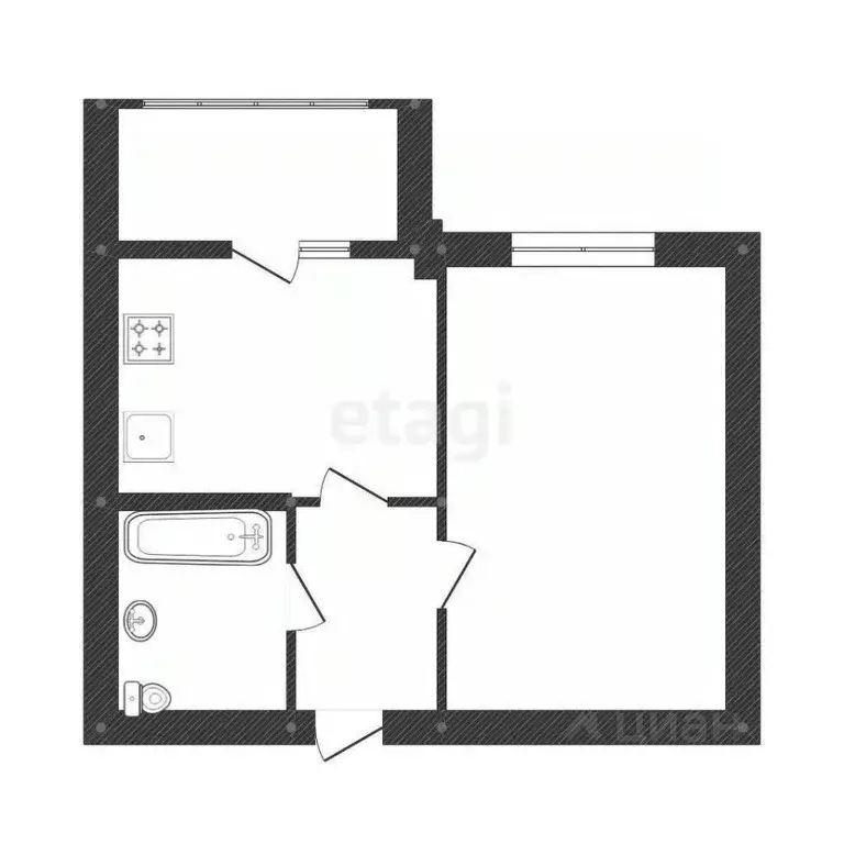 1-к кв. Костромская область, Кострома Индустриальная ул., 21 (26.7 м) - Фото 1