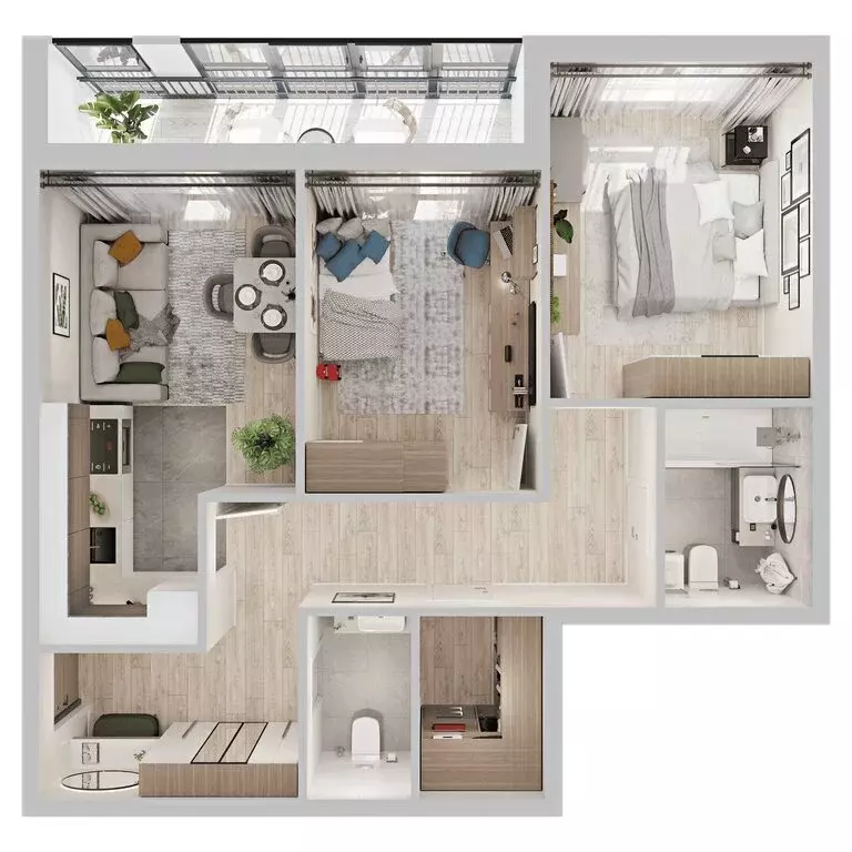 2-комнатная квартира: Кострома, микрорайон Новый город (63.8 м) - Фото 2