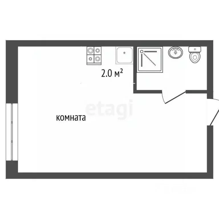 Студия Севастополь пос. Любимовка, ул. Южногородская, 36к13 (19.0 м) - Фото 1