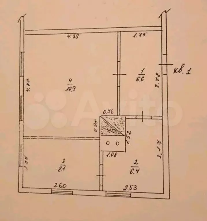 2-к. квартира, 41 м, 1/1 эт. - Фото 0