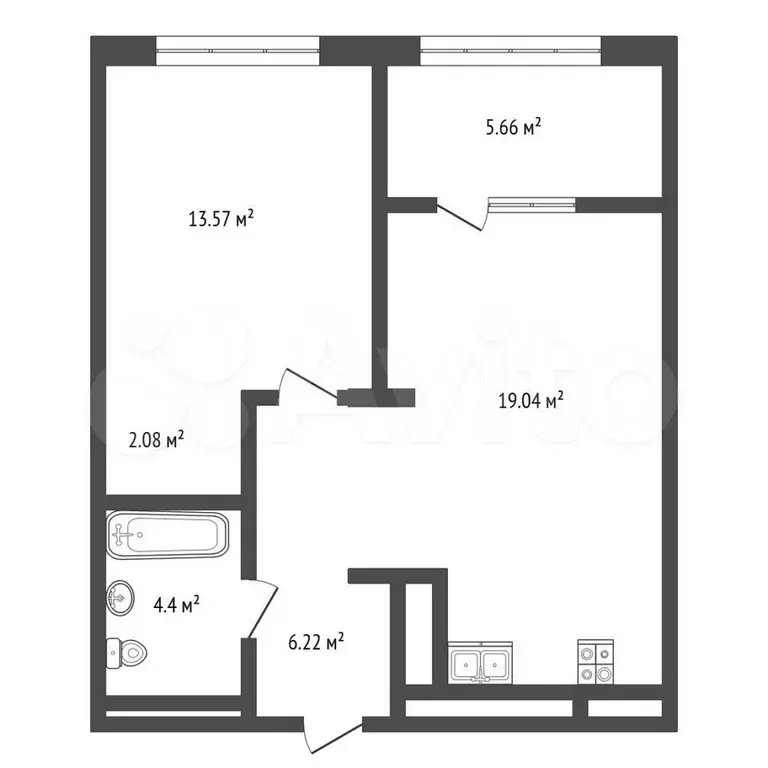 1-к. квартира, 45 м, 13/13 эт. - Фото 0