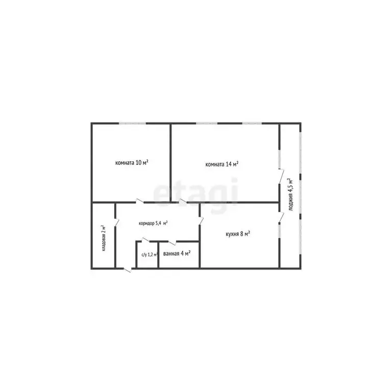 2-комнатная квартира: посёлок Гончарка, Школьная улица, 23 (49.2 м) - Фото 0