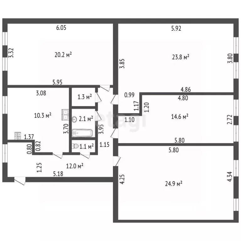 4-к кв. Санкт-Петербург 7-я Советская ул., 18/21 (110.0 м) - Фото 2