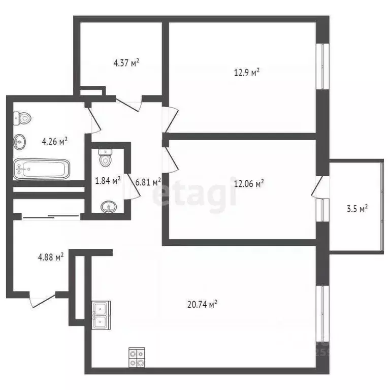Дом в Липецкая область, с. Доброе ул. Коммунальная, 15 (330 м) - Фото 1