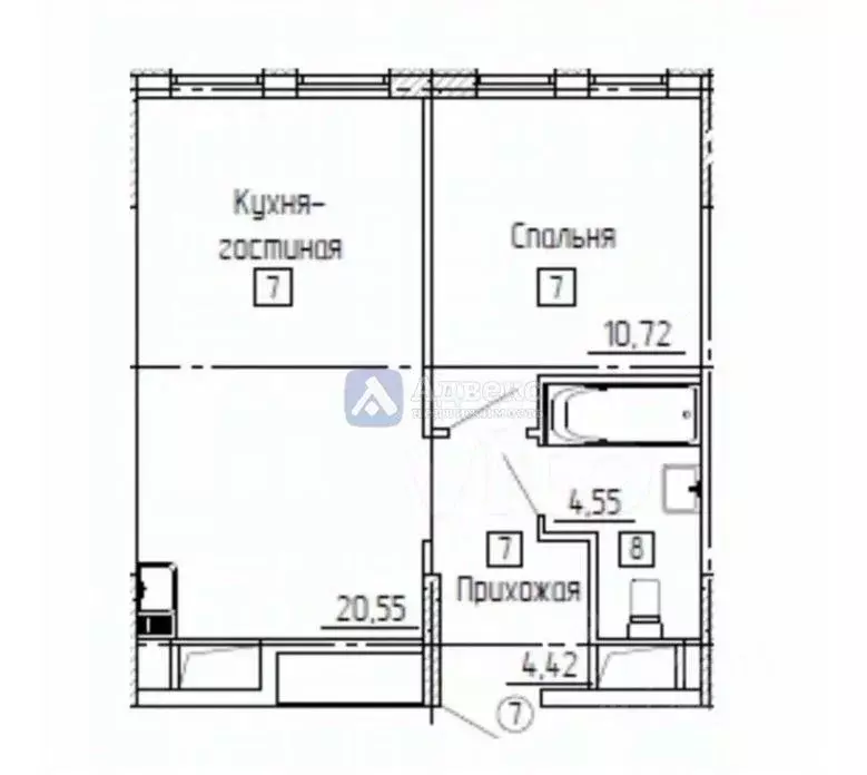 1-к кв. Тюменская область, Тюмень ул. Ивана Чистякова, 5 (39.8 м) - Фото 2