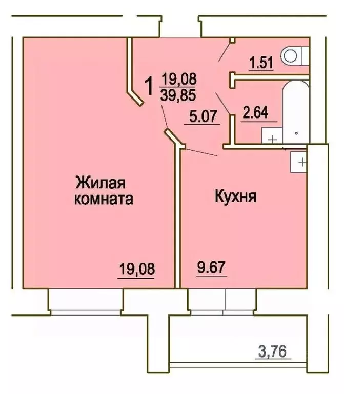 1-к кв. Челябинская область, Миасс просп. Макеева, 85 (38.4 м) - Фото 0