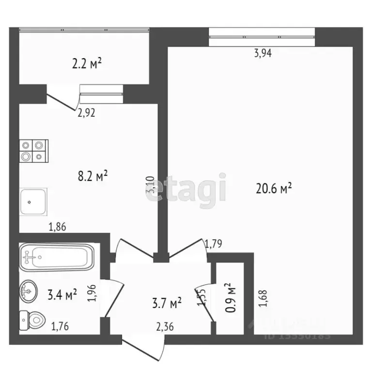 1-к кв. Самарская область, Самара просп. Масленникова, 25а (35.8 м) - Фото 1