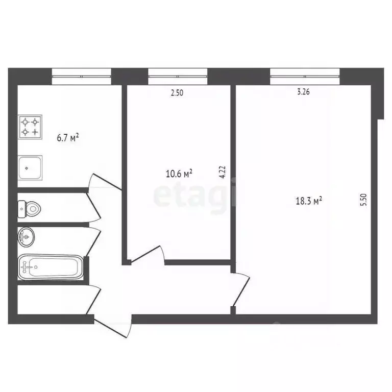 2-к кв. Москва Россошанская ул., 5К1 (45.0 м) - Фото 1