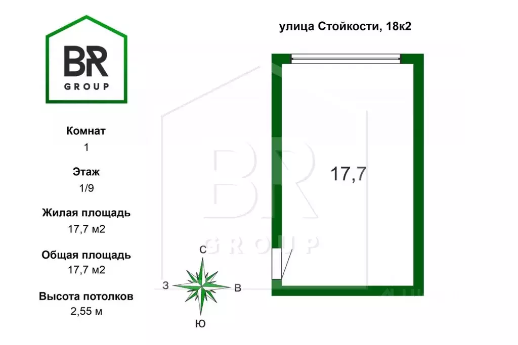 Комната Санкт-Петербург ул. Стойкости, 18К2 (17.7 м) - Фото 1