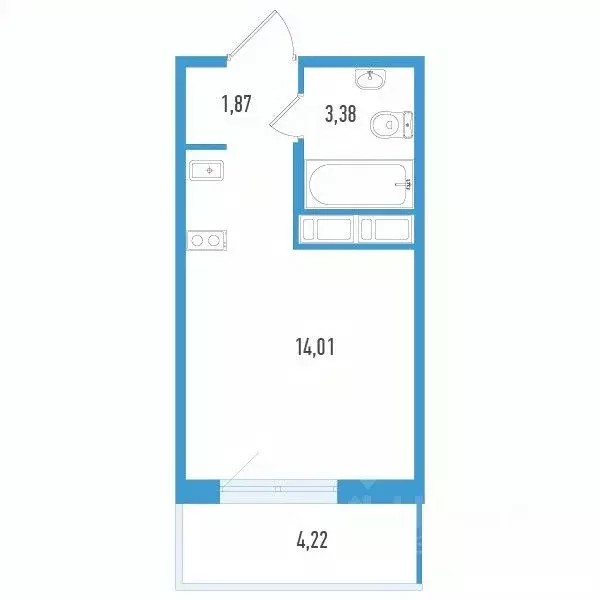 Студия Санкт-Петербург Аэросити Лайф жилой комплекс (20.53 м) - Фото 0