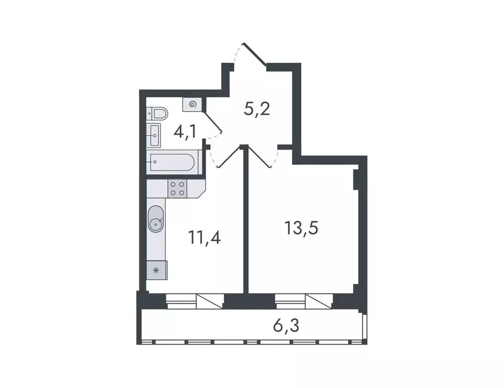 1-комнатная квартира: Киров, Чистопрудненская улица, 13 (40.5 м) - Фото 0