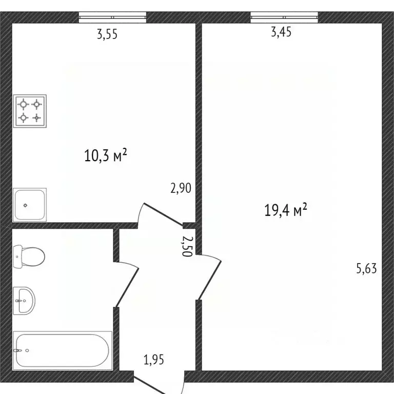 1-к кв. Коми, Сыктывкар Петрозаводская ул., 27 (38.4 м) - Фото 1