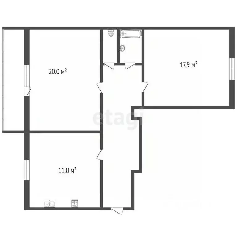 2-к кв. Севастополь просп. Античный, 10 (67.4 м) - Фото 2