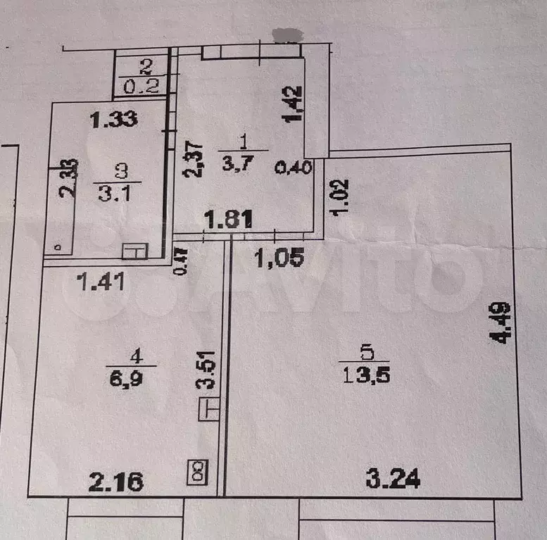 1-к. квартира, 27,4 м, 8/9 эт. - Фото 0