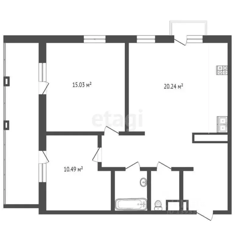 2-к кв. Тюменская область, Тюмень ул. Фармана Салманова, 24 (65.4 м) - Фото 1