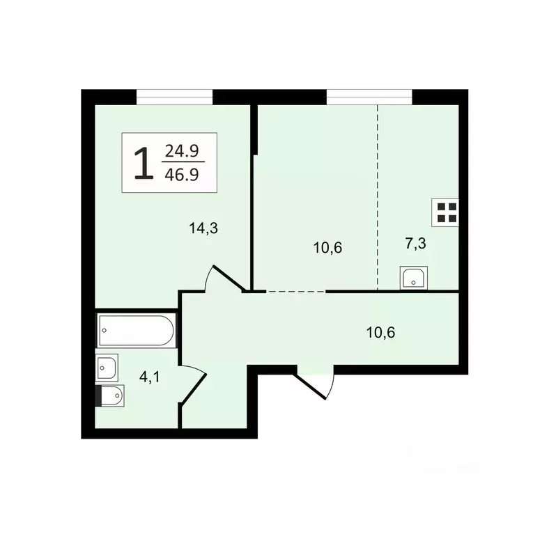 2-к кв. Московская область, Мытищи ул. Стрельбище Динамо, 10 (46.0 м) - Фото 1