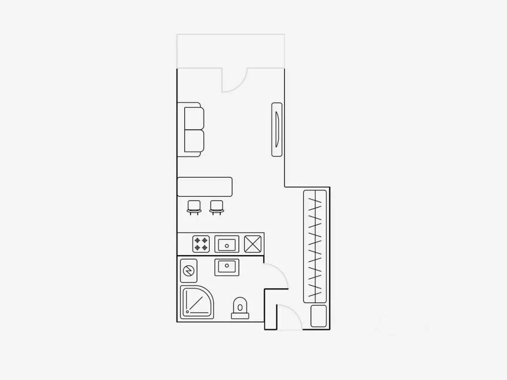 Студия Москва Ходынский бул., 2 (26.0 м) - Фото 2