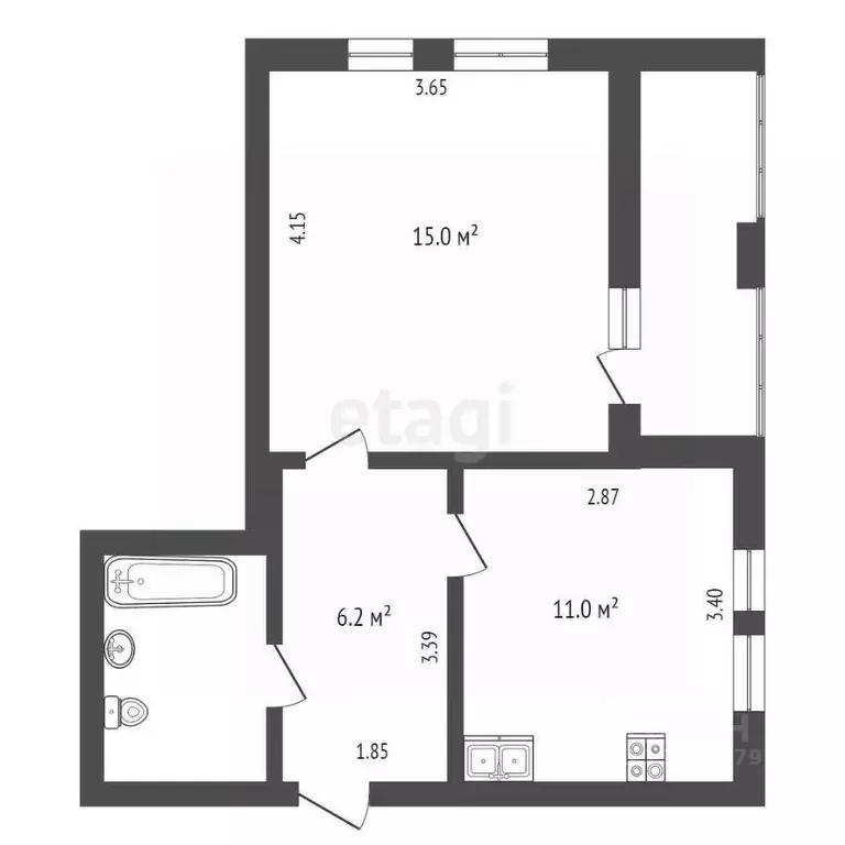 1-к кв. Белгородская область, Белгородский район, с. Стрелецкое ул. ... - Фото 2