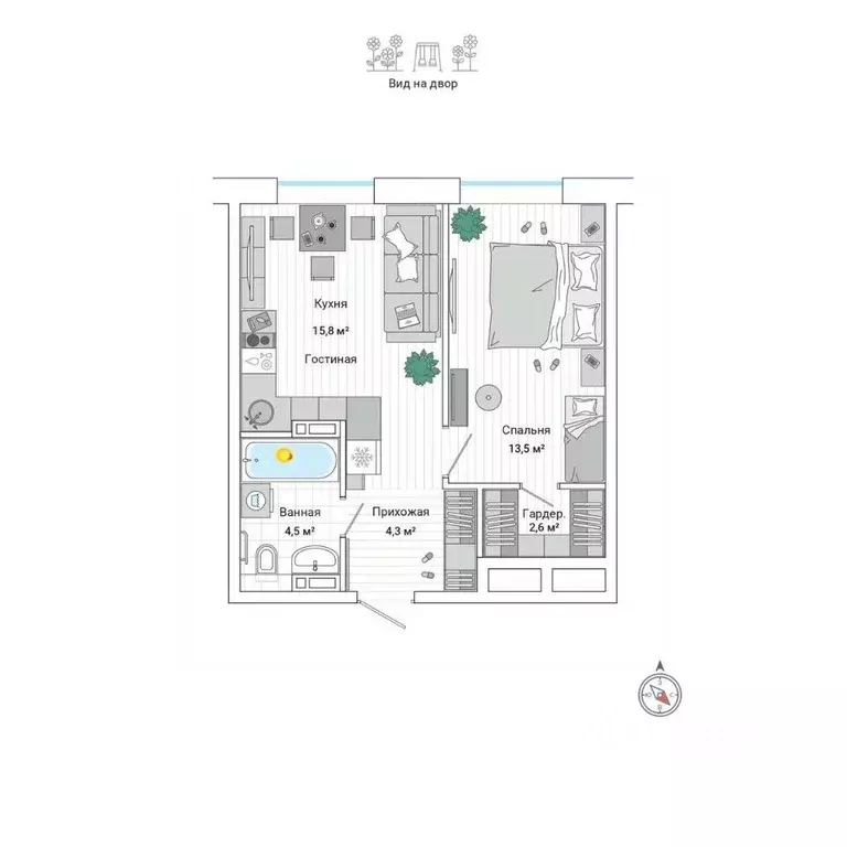 2-к кв. Приморский край, Владивосток ул. Нейбута (40.8 м) - Фото 1