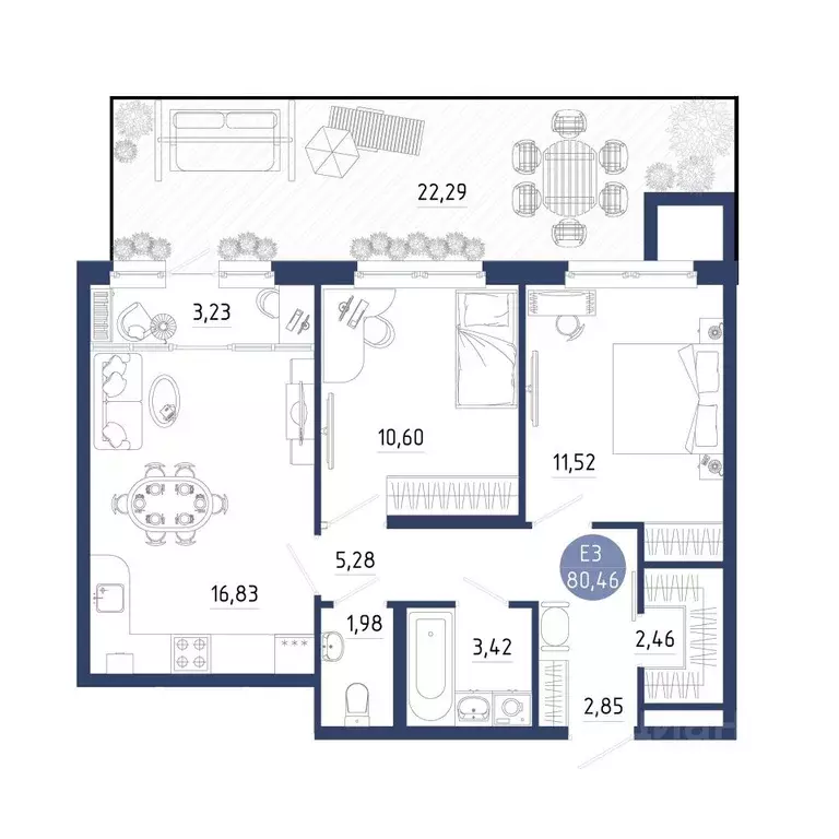 2-к кв. Рязанская область, Рязанский муниципальный округ, с. Дядьково ... - Фото 1